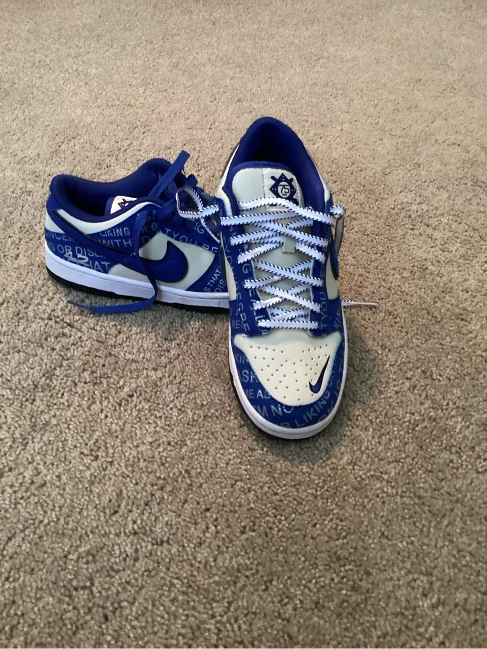 Men’s Nike Dunk Low “Jackie Robinson” Racer Blue and Coconut Milk Colorway